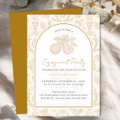Einladung zur Gold Perfect Pear Engagement Party