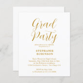 Einladung zur Gold Script Graduation Party (Vorne/Hinten)