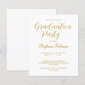 Einladung zur Gold Script Graduation Party (Vorne/Hinten)