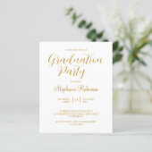 Einladung zur Gold Script Graduation Party (Stehend Vorderseite)