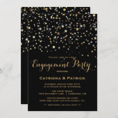 Einladung zur Gold Star Confetti Engagement Party (Vorne/Hinten)