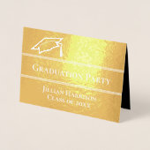 Einladung zur Goldenen Foil Graduation Party (Vorderseite)