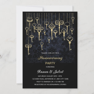 Einladung zur goldenen Schlüssel-Housewarming-Part
