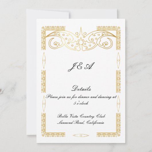 Einladung zur Goldhochzeit (Rückseite)