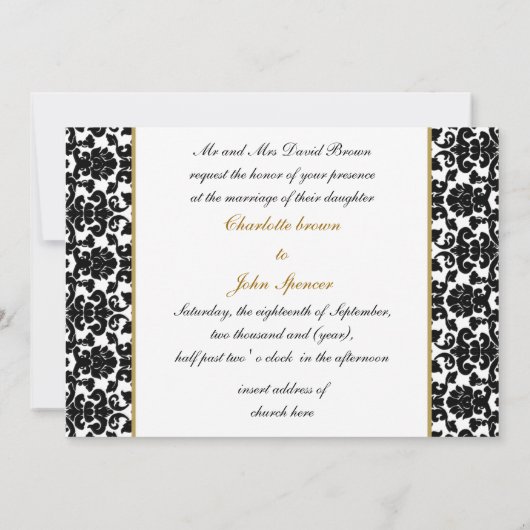 Einladung zur Goldhochzeit in Monogramm (Rückseite)