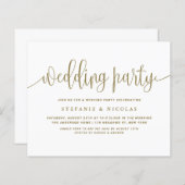 Einladung zur Goldkalligraphie-Hochzeitsfeier (Vorne/Hinten)