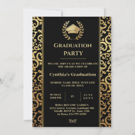 Einladung zur Goldrahmen-Graduierungsparty