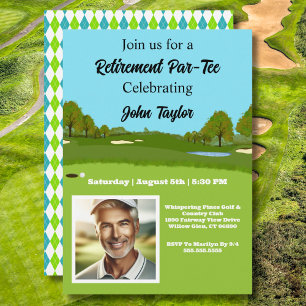 Einladung zur Golfplatz-Ruhestandsfeier mit Foto
