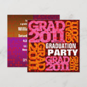 Einladung zur Graduation 2011 Orange Pink (Vorne/Hinten)