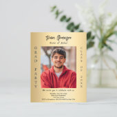 Einladung zur Graduation Party gold Foto 2025 (Stehend Vorderseite)