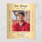 Einladung zur Graduation Party gold Foto 2025 (Vorderseite)