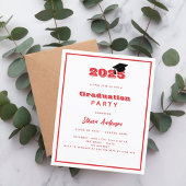 Einladung zur Graduation Party Red white 2025