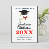 Einladung zur Graduationspartei. Einladung (Stehend Vorderseite)