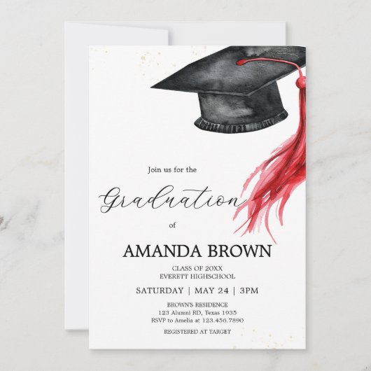 Einladung zur Graduationspartei Grad (Vorderseite)