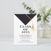 Einladung zur Graduationspartei Grad Cap (Stehend Vorderseite)