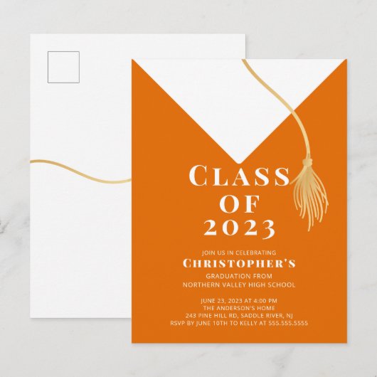 Einladung zur Graduationspartei Grad Cap (Vorne/Hinten)