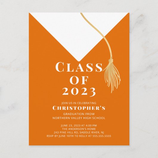 Einladung zur Graduationspartei Grad Cap (Vorderseite)