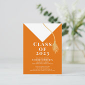 Einladung zur Graduationspartei Grad Cap (Stehend Vorderseite)