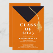 Einladung zur Graduationspartei Grad Cap (Vorne/Hinten)