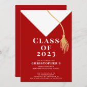 Einladung zur Graduationspartei Grad Cap (Vorne/Hinten)