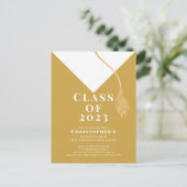 Einladung zur Graduationspartei Grad Cap (Stehend Vorderseite)
