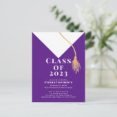 Einladung zur Graduationspartei Grad Cap (Stehend Vorderseite)