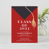 Einladung zur Graduationspartei Grad Cap (Stehend Vorderseite)