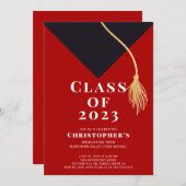 Einladung zur Graduationspartei Grad Cap (Vorne/Hinten)