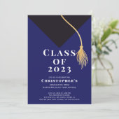 Einladung zur Graduationspartei Grad Cap (Stehend Vorderseite)