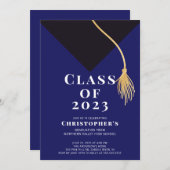 Einladung zur Graduationspartei Grad Cap (Vorne/Hinten)