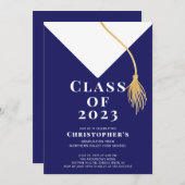 Einladung zur Graduationspartei Grad Cap (Vorne/Hinten)