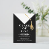 Einladung zur Graduationspartei Grad Cap (Stehend Vorderseite)