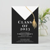 Einladung zur Graduationspartei Grad Cap (Stehend Vorderseite)