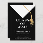 Einladung zur Graduationspartei Grad Cap (Vorne/Hinten)