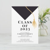 Einladung zur Graduationspartei Grad Cap (Stehend Vorderseite)