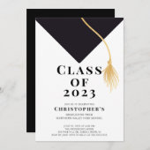 Einladung zur Graduationspartei Grad Cap (Vorne/Hinten)