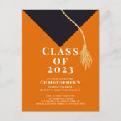 Einladung zur Graduationspartei Grad Cap (Vorderseite)