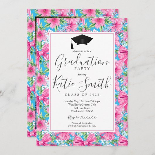 Einladung zur Graduationspartei, vorzüglicher Absc (Vorne/Hinten)