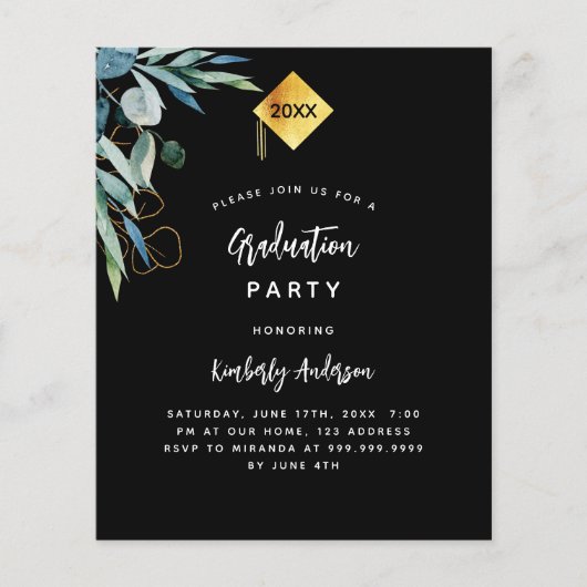 Einladung zur Graduiertenfeier in Schwarzwald (Vorderseite)