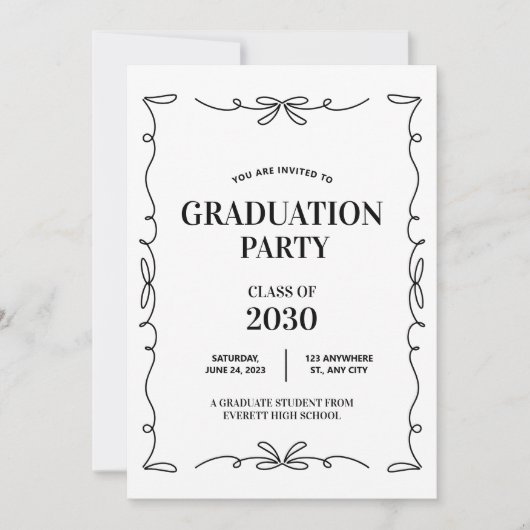 Einladung zur Graduiertengruppe, Modernes Graduate (Vorderseite)