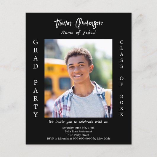 Einladung zur Graduiertengruppe Schwarz-weißes Fot (Vorderseite)