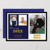 Einladung zur Graduiertenpartei Navy-Foto (Vorne/Hinten)