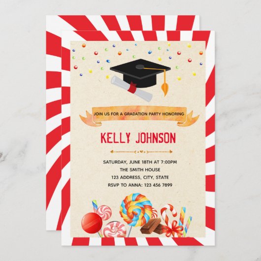 Einladung zur Graduiertenparty (Vorne/Hinten)