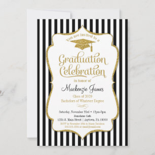 Einladung zur Graduiertenparty Elegantes Schwarzes