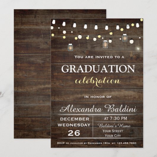 Einladung zur Graduierung (Vorne/Hinten)