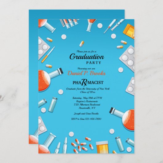 Einladung zur Graduierung (Vorne/Hinten)