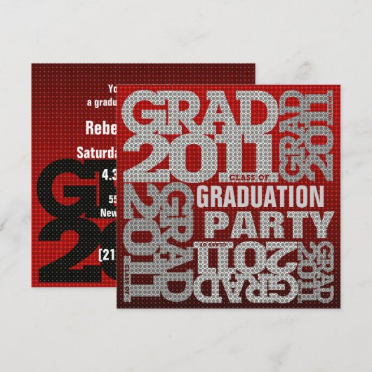 Einladung zur Graduierung 2011 Rot 1 (Vorne/Hinten)