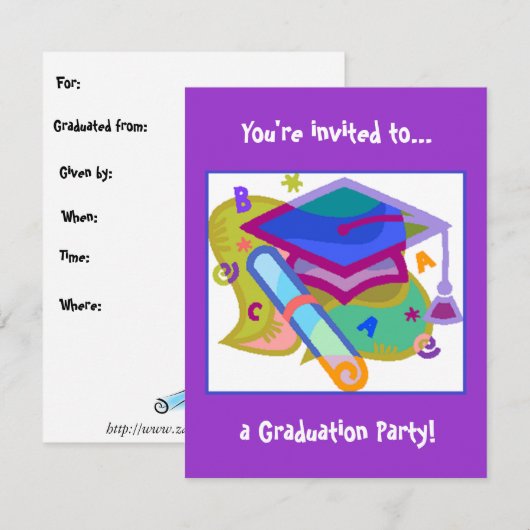 Einladung zur Graduierung - Mittelschule (Vorne/Hinten)