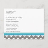 Einladung zur Graduierung Postkarte Zickzack (Rückseite)