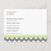 Einladung zur Graduierung Postkarte Zickzack (Rückseite)